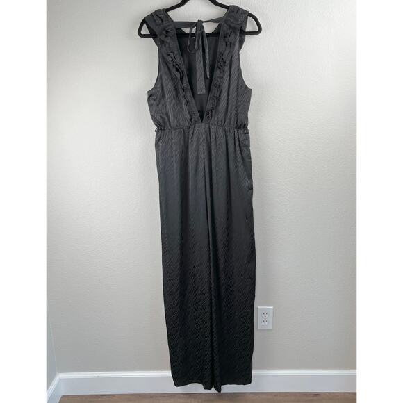 19 Cooper Lightweight Black Zebra Ruffled Sleeveless Pants Jumpsuit XL NWT - Picture 15 of 15